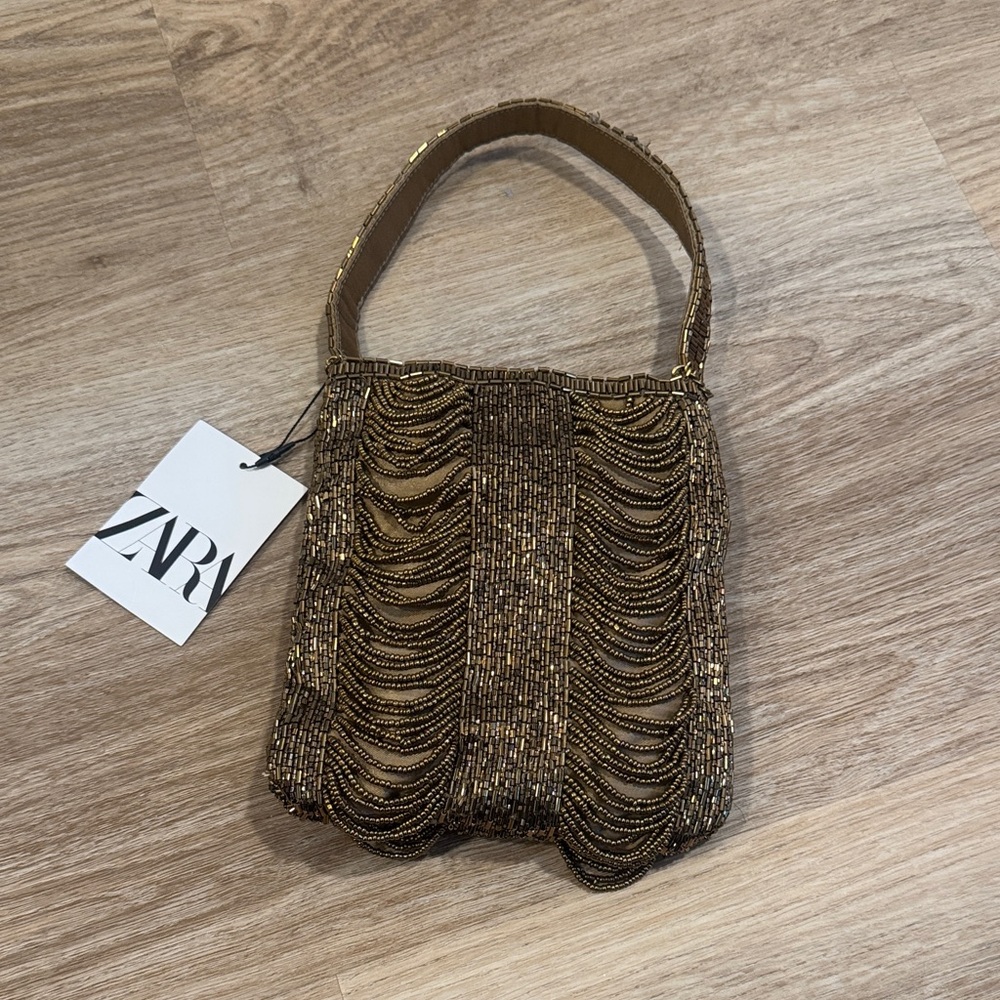 Zara Metallic Gold Mini Bag